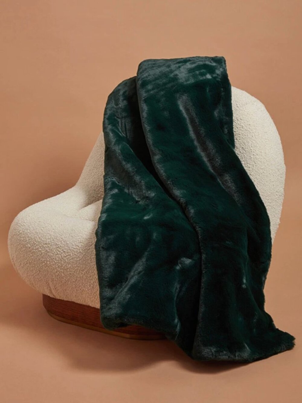 Apparis Faux Fur Brady Blanket, Emerald